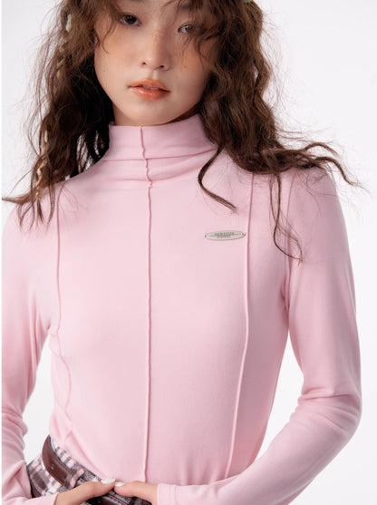 American Retro Slim Half Turtleneck Top