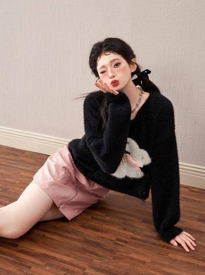 Milky Bunny Sweet Loose Mink Fur Knit