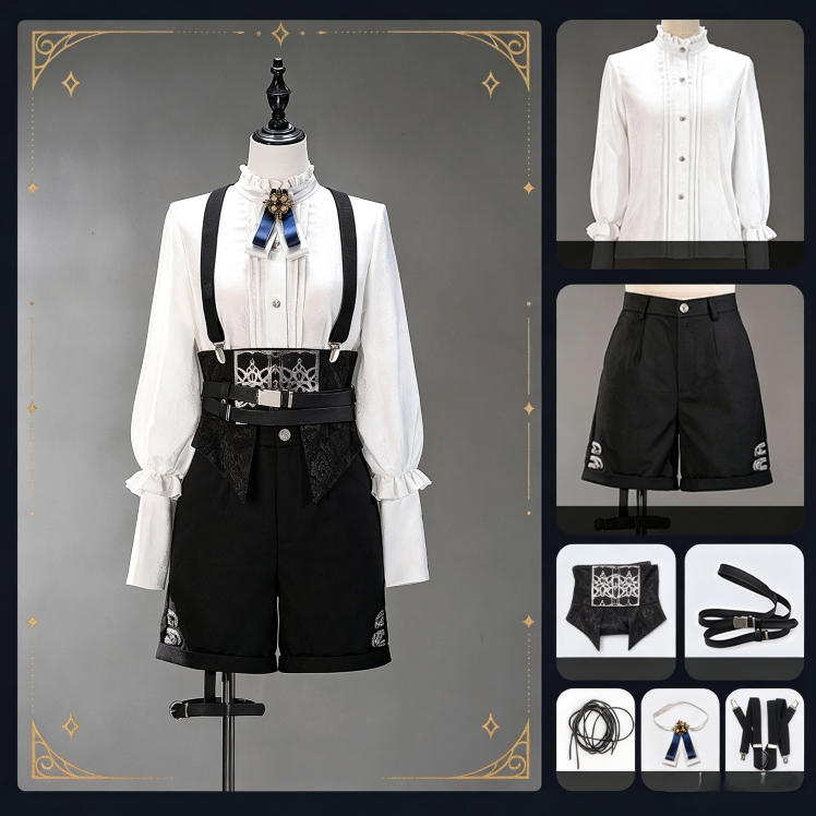 [Pre-order Deadline: December 7] Dark Blue & Black Royal Prince-Inspired Military Lolita Coordinated Outfit 1/2 + Complete Set in Ouji Style