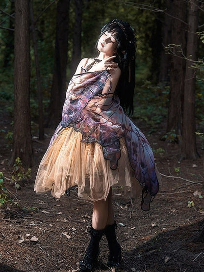 【12月16日予約締切】withered leaf butterfly2.0ゴシックロリータバタフライウイングドレスTypeA/B