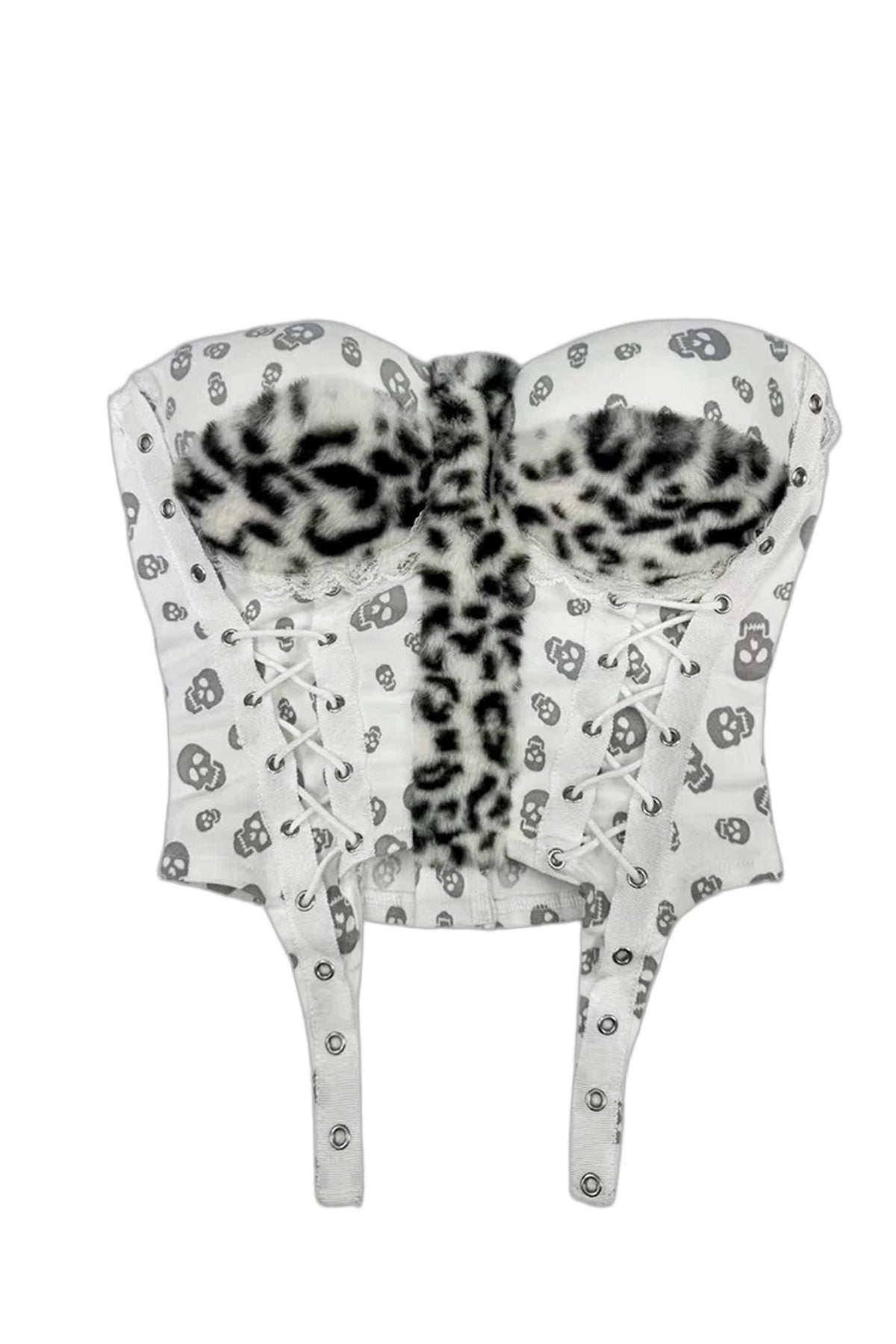 Haut bandeau rembourré asymétrique à imprimé léopard