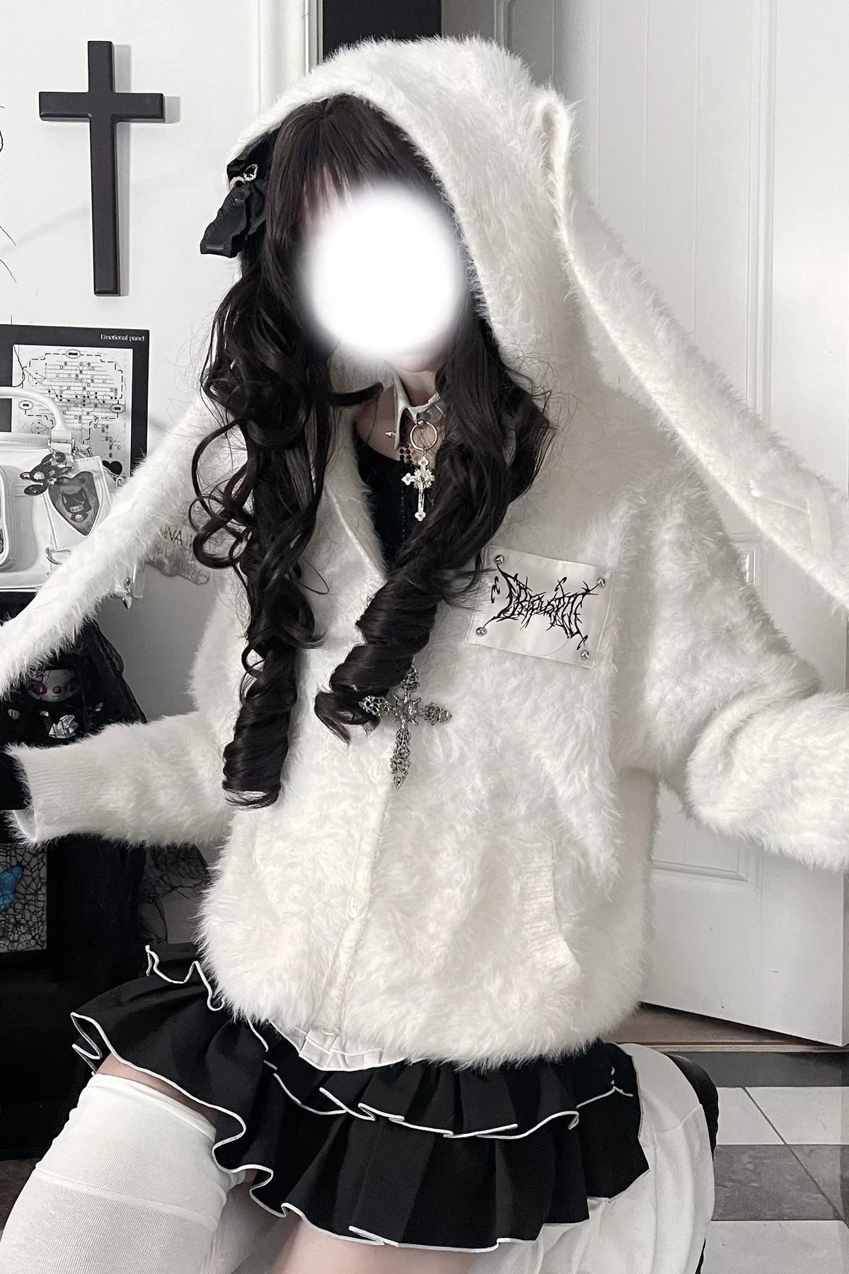 Long Rabbit Ear Design Jacket