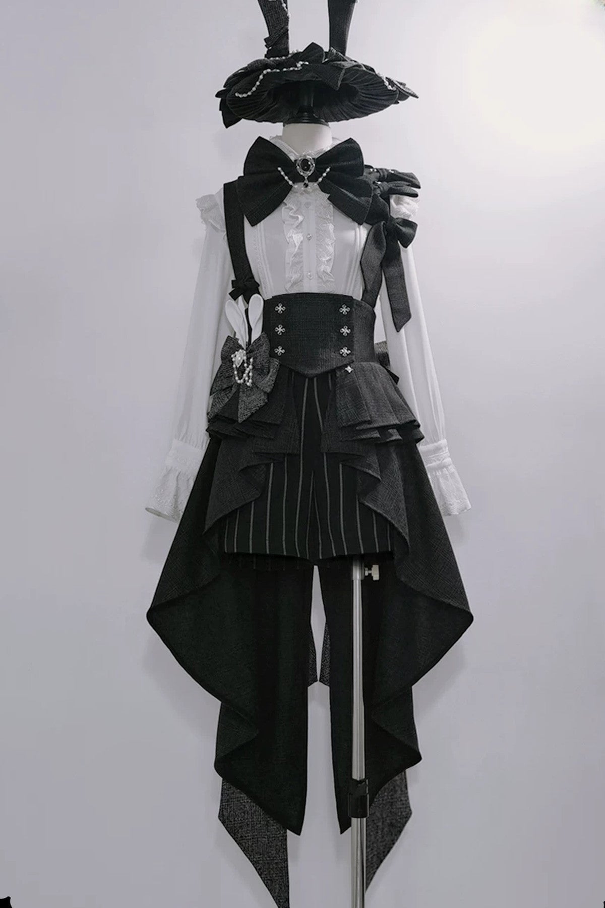 Lolita Prince Rabbit Waist Belt Shirt and Pants Set-Up