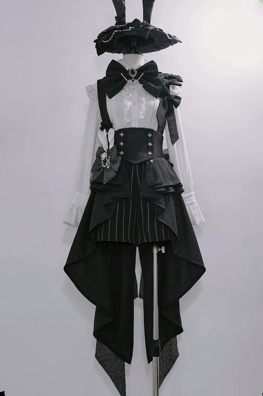 Lolita Prince Rabbit Waist Belt Shirt and Pants Set-Up