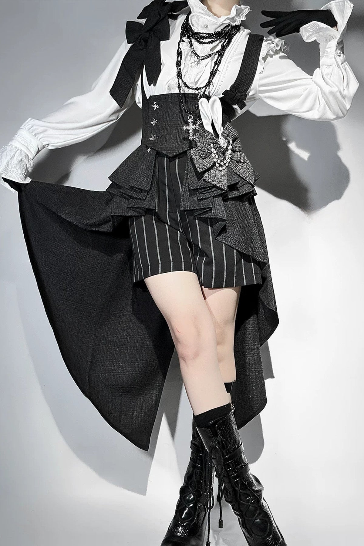 Lolita Prince Rabbit Waist Belt Shirt and Pants Set-Up