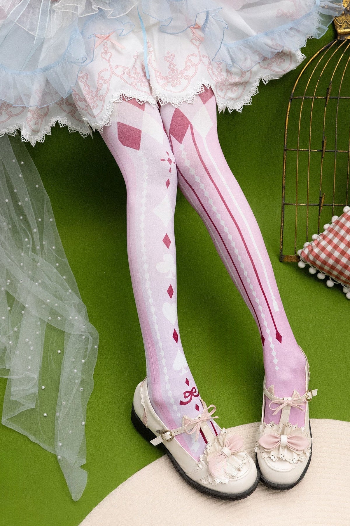 Playing Card Print Tights