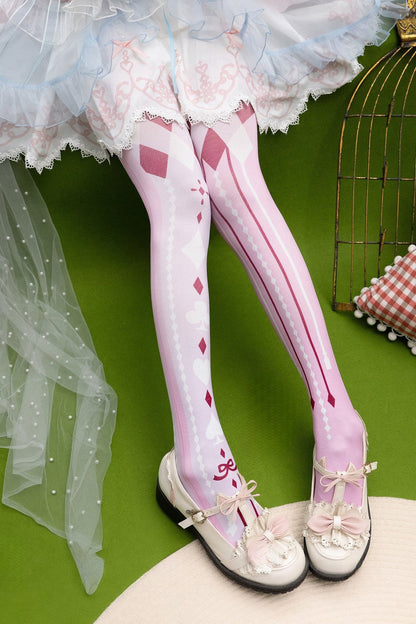 Playing Card Print Tights