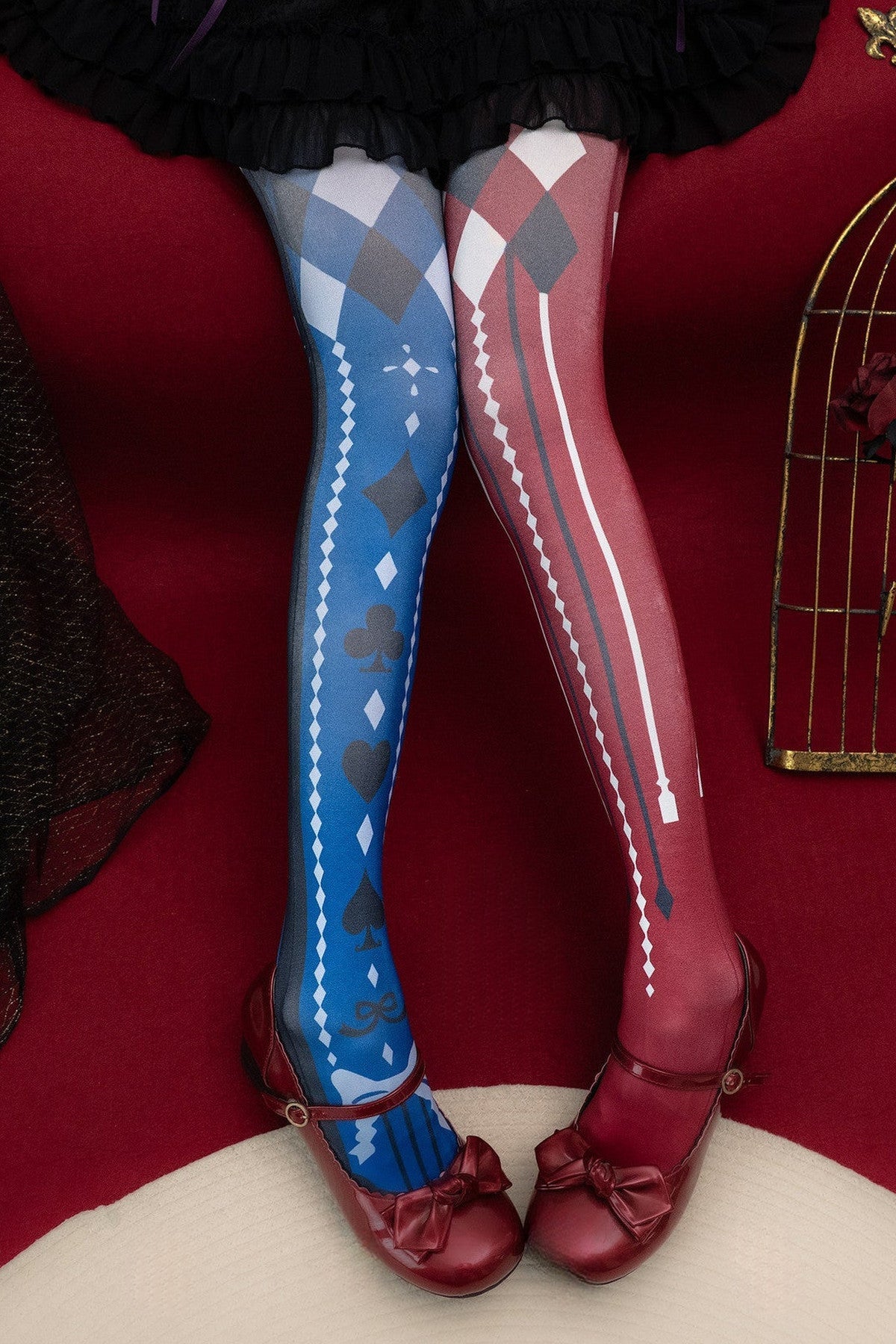 Playing Card Print Tights