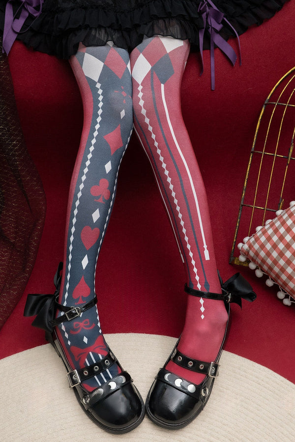 Playing Card Print Tights