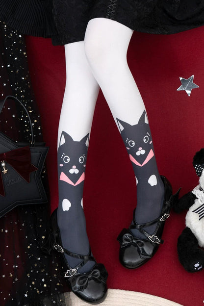 Cat Print Tights