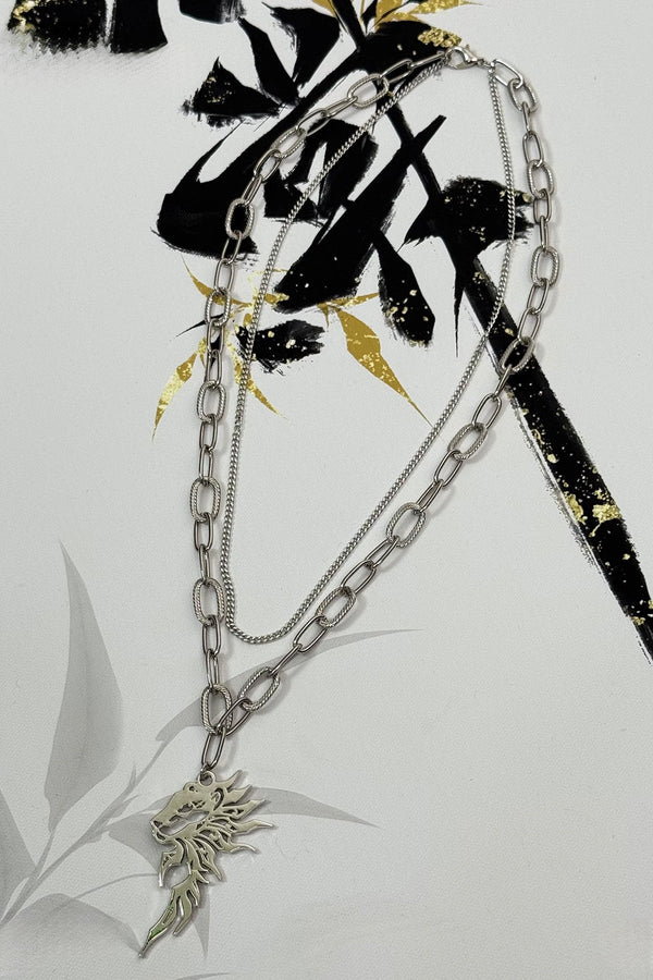 Lion Dance Unisex Layered Necklace