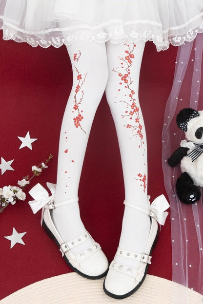Hidden Plum Blossom Tights