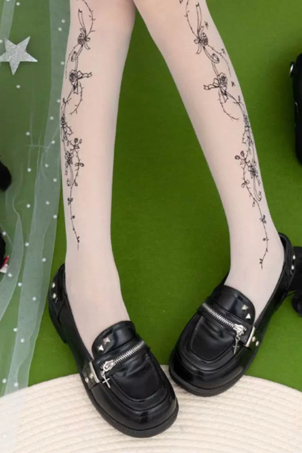 Rose Story Floral Tights