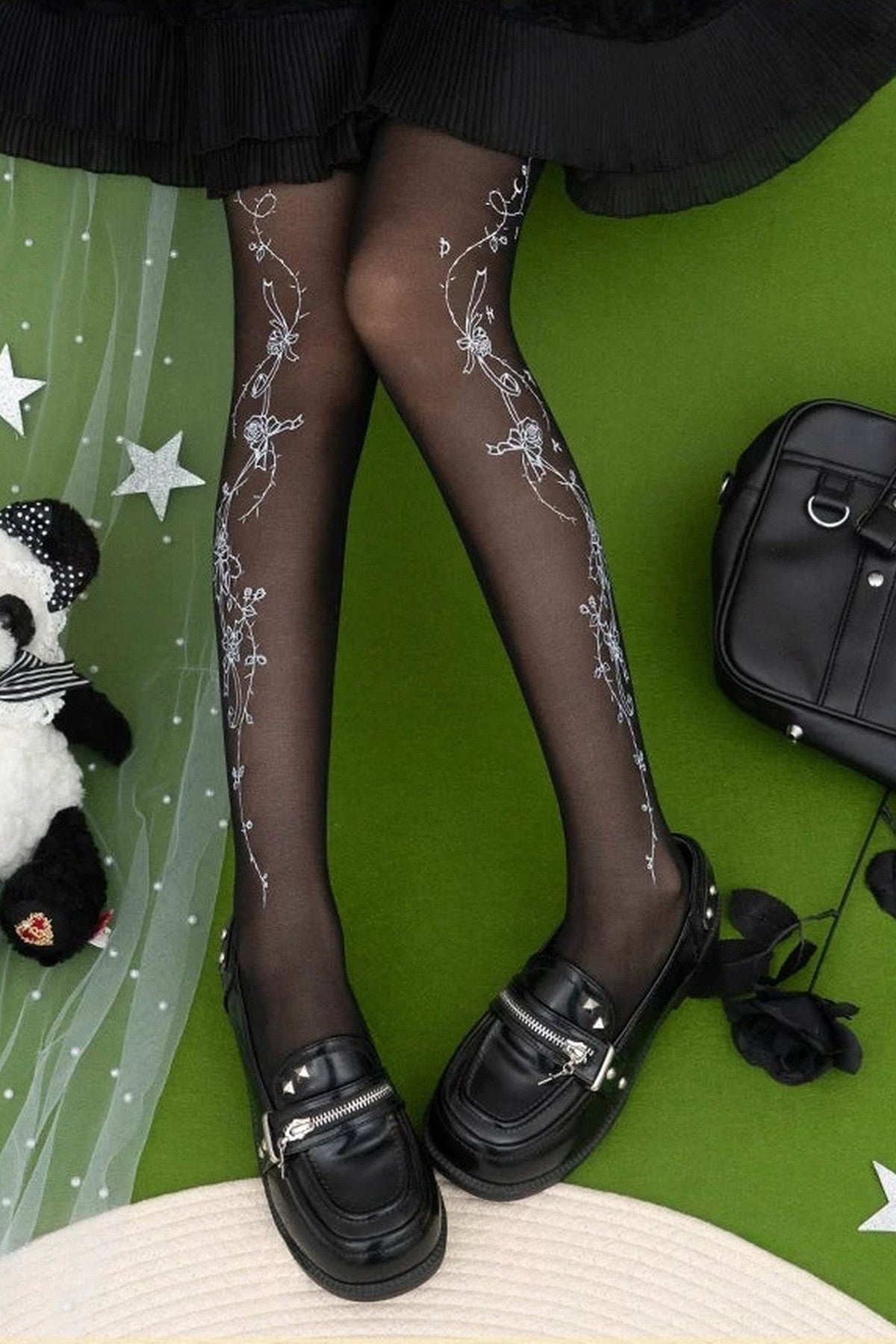Rose Story Floral Tights