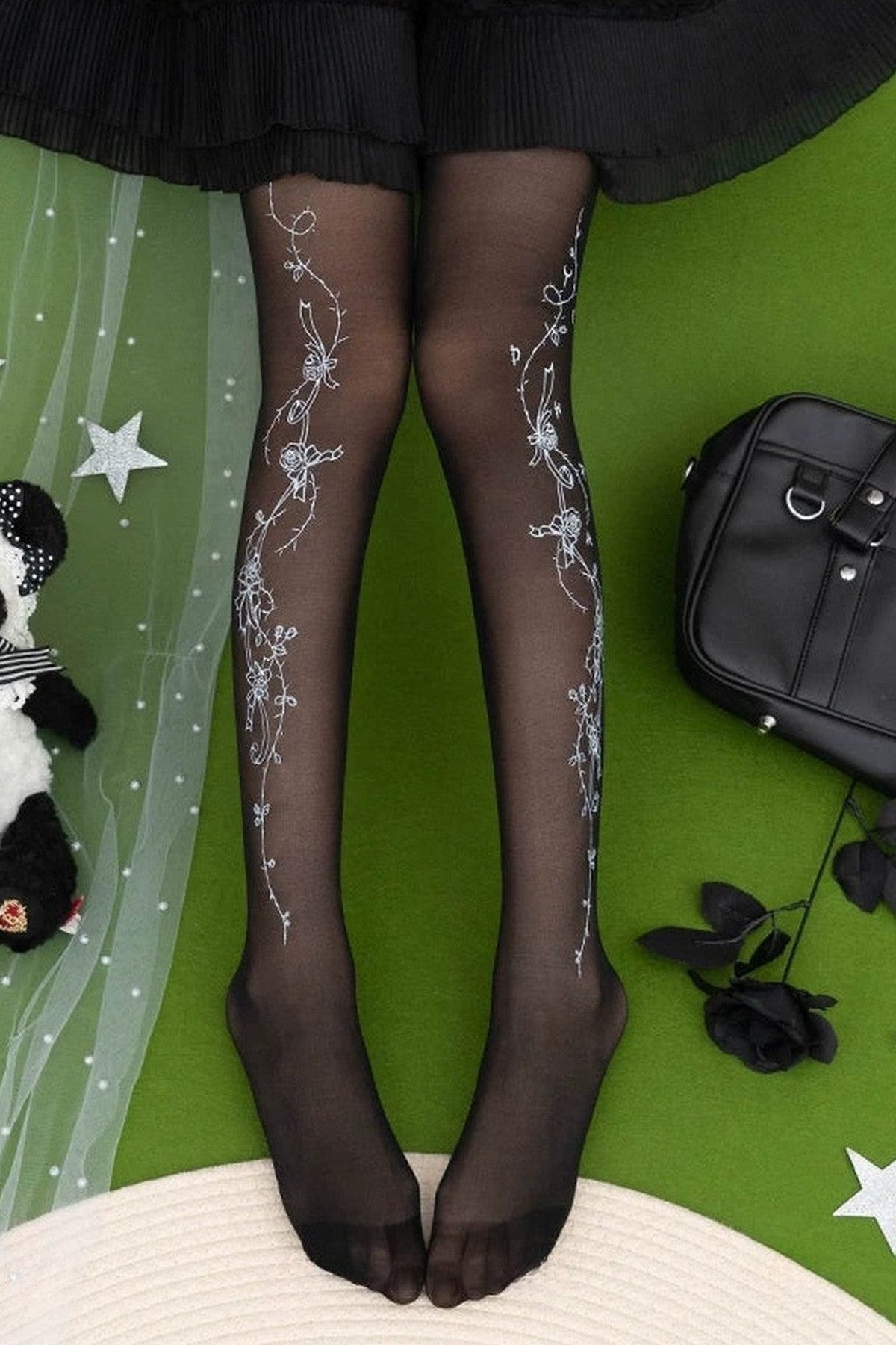 Rose Story Floral Tights