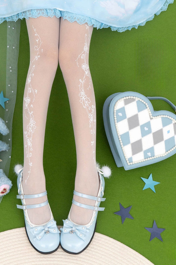 Rose Story Floral Tights