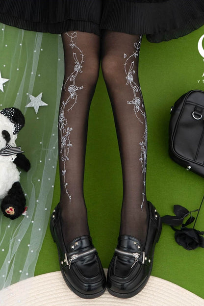 Rose Story Floral Tights