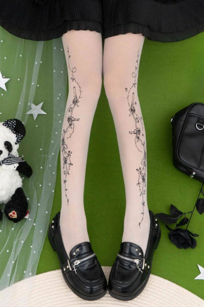 Rose Story Floral Tights