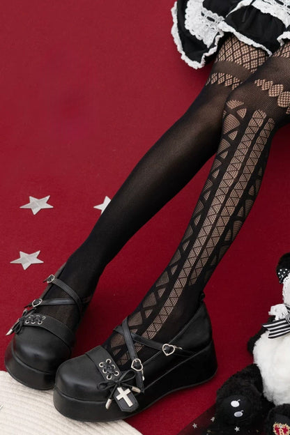 Dark Queen Lace-Up Tights