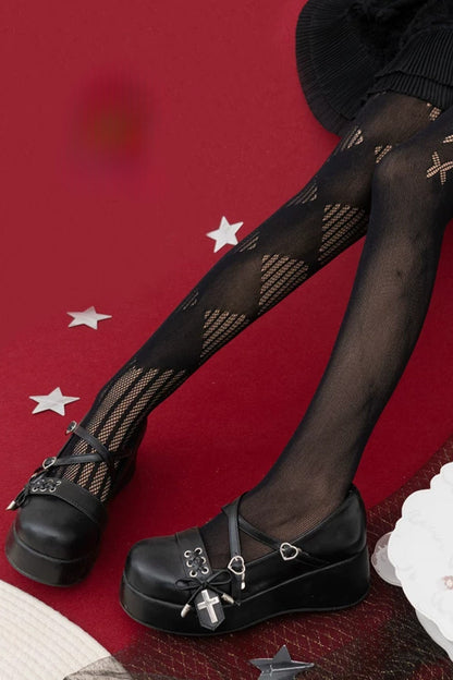 Dark Queen Lace-Up Tights
