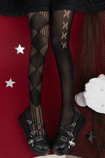 Dark Queen Lace-Up Tights