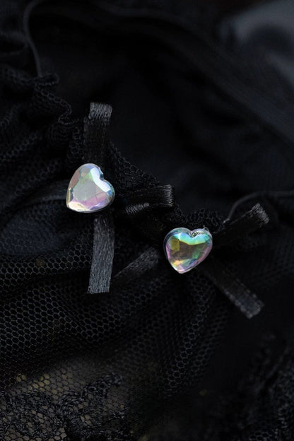 Heart Print Lace Trim Socks