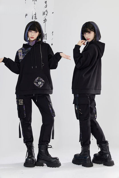 Embroidered Fleece Hoodie and Pants Set-Up