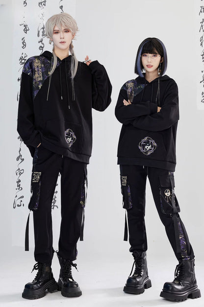 Embroidered Fleece Hoodie and Pants Set-Up