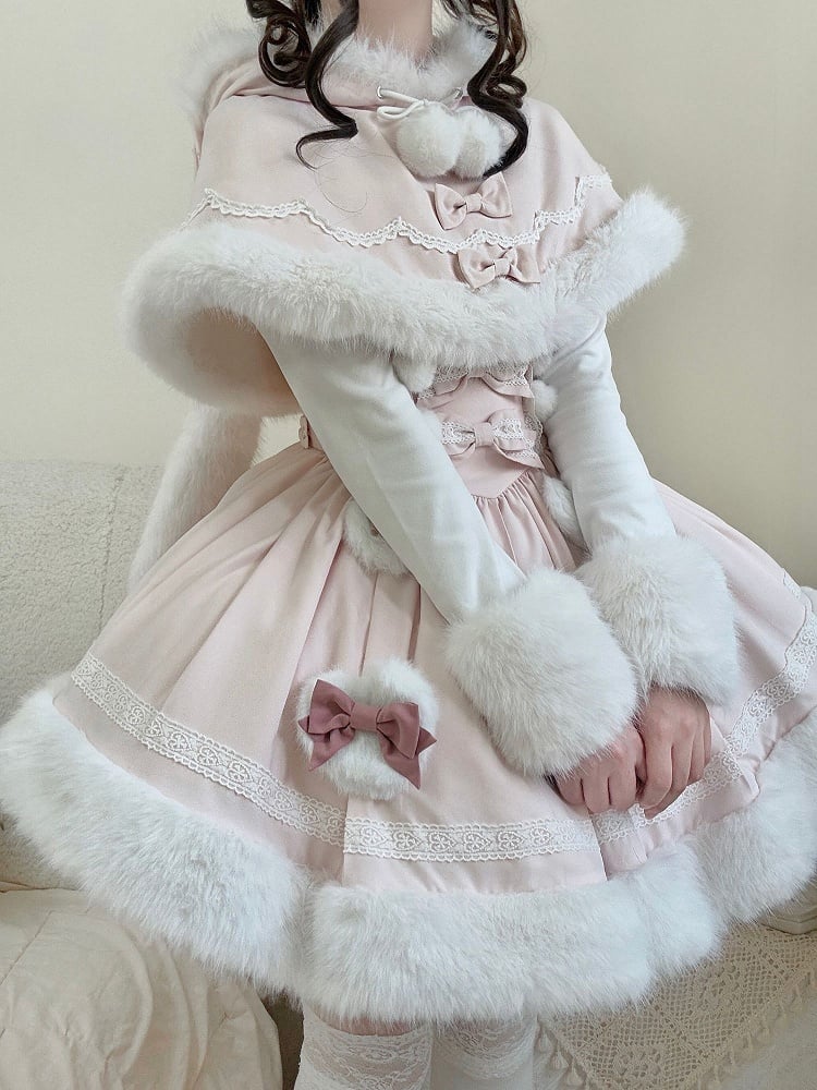 【12月19日予約締切】Sweet Dream Rabbitうさ耳フーディーファーケープ＋OPドレス＋サスペンダードレス＋インナートップス