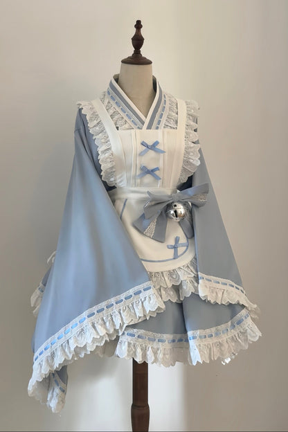 【12月6日予約締切】和ロリメイドドレスセットアップ＋ヘッドバンド