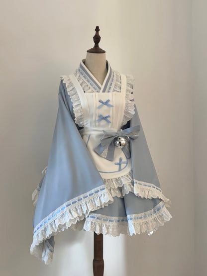 【12月6日予約締切】和ロリメイドドレスセットアップ＋ヘッドバンド