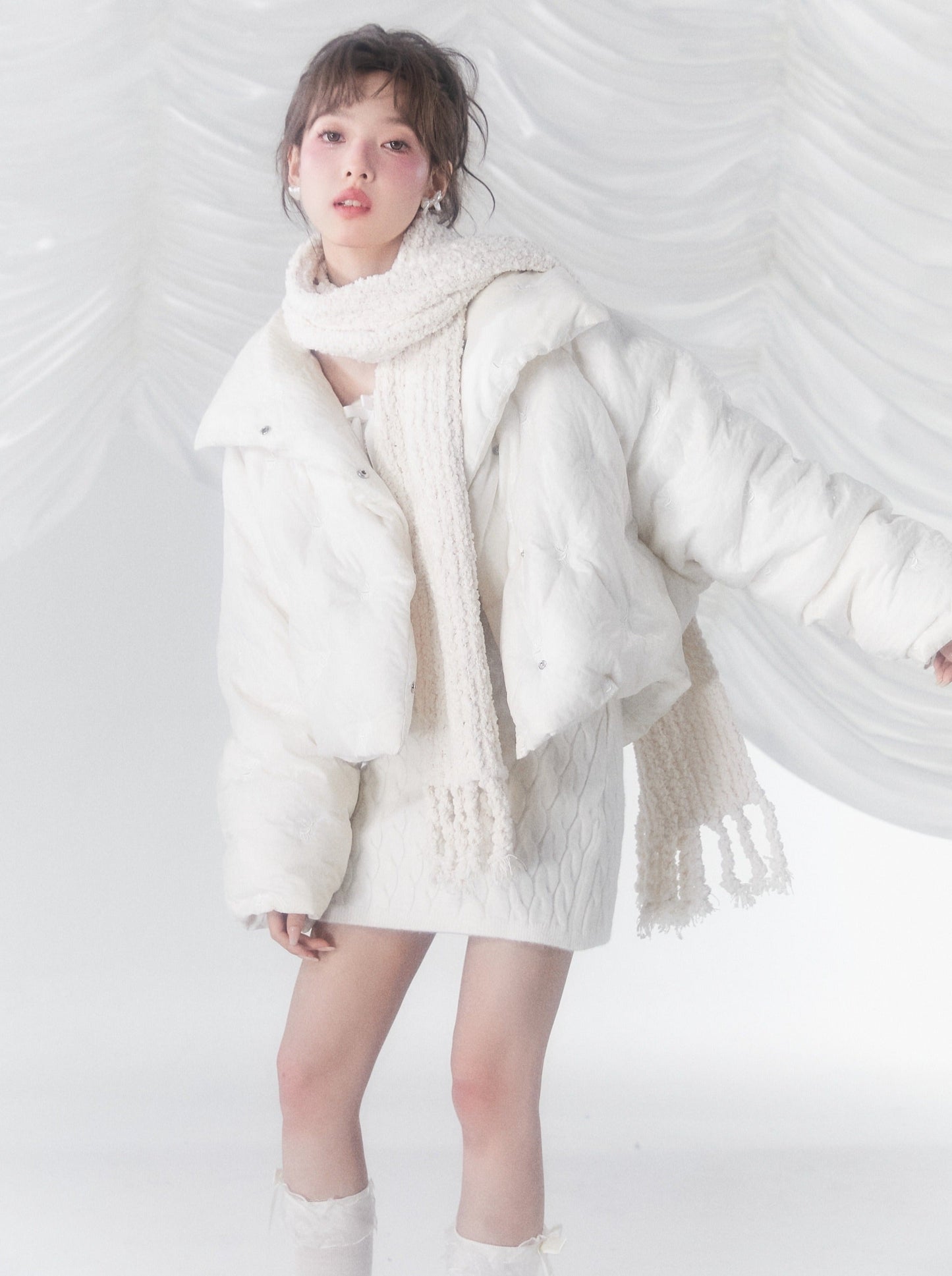 Pure White Short Down Jacket