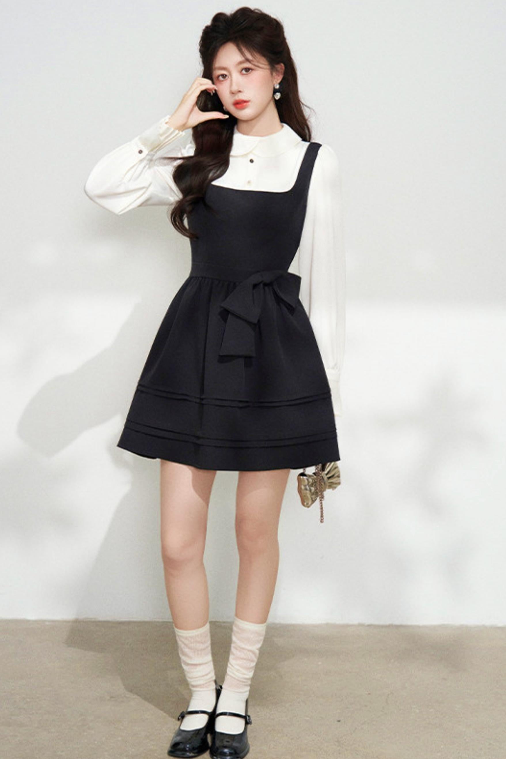Elegant Black Puffy Dress – Belchic