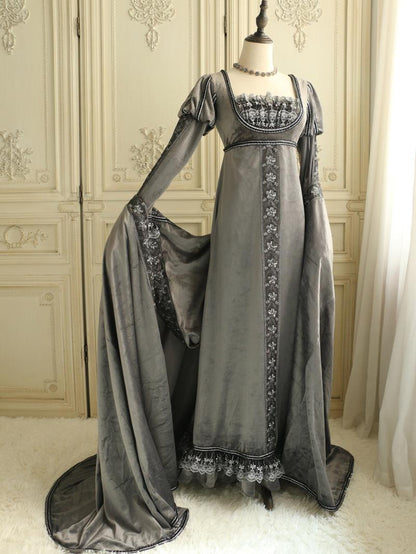 Claire Imperial Elegant Queen Cape Dress Setup