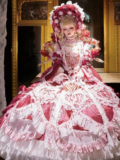 【2月22日予約締切】アンティークベリーローズロマンティックファンタジーロリータロングドレス