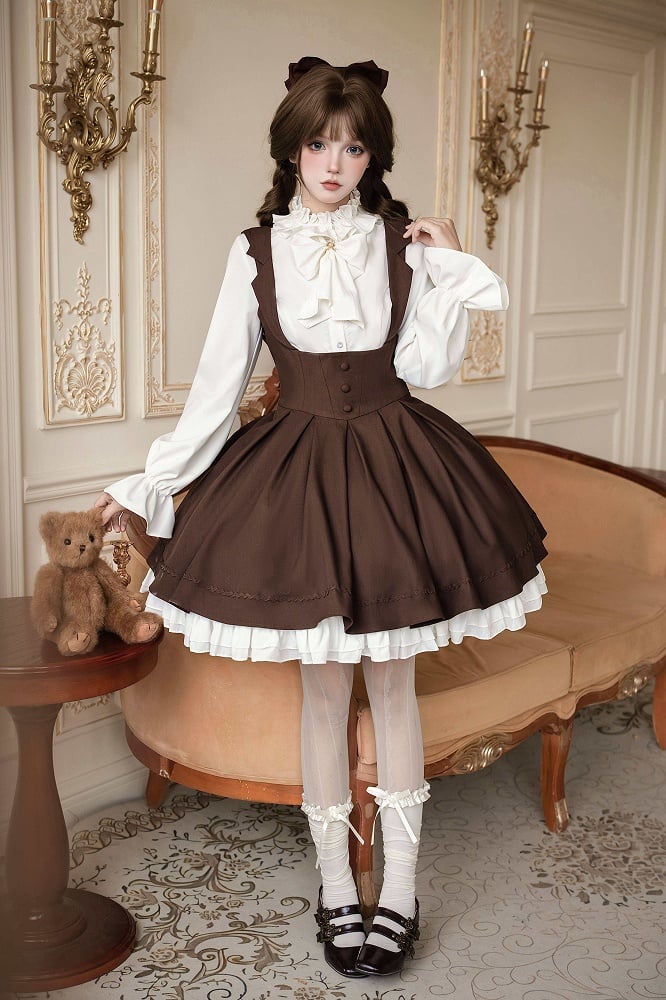 【4月14日予約締切】クラシックラペルショルダースウィートロリータコルセットサスドレス