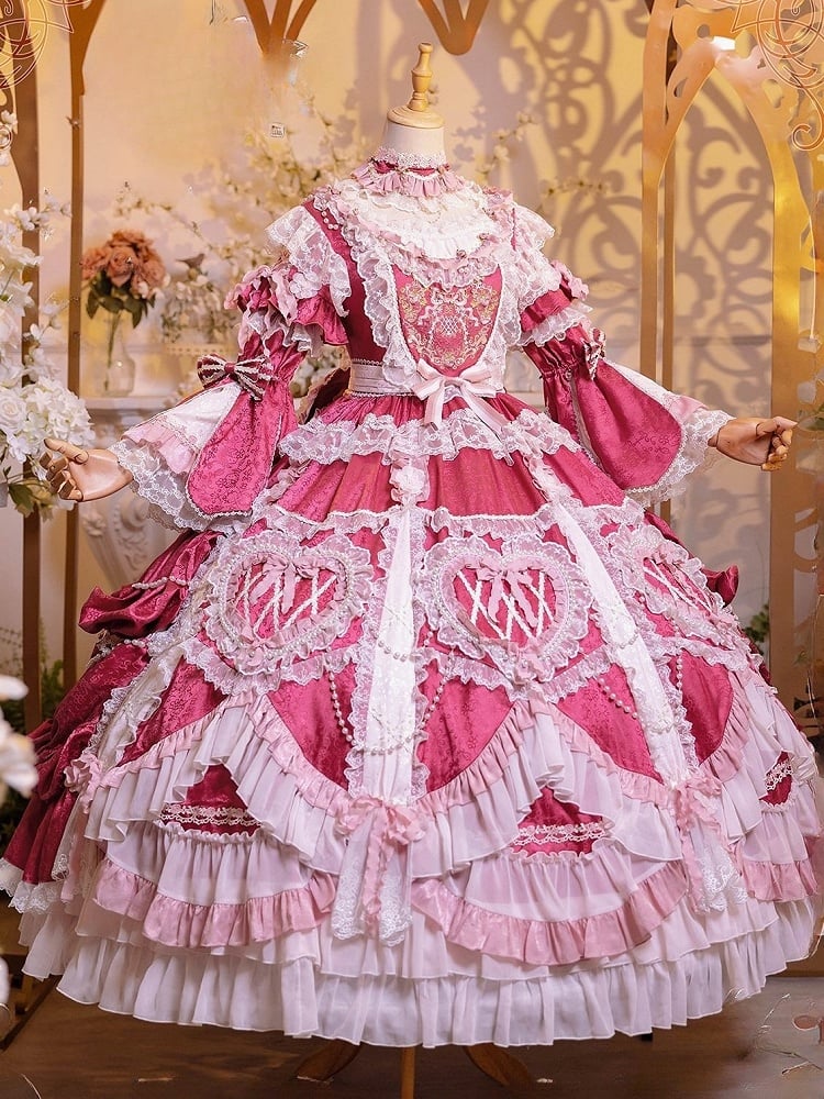 【2月22日予約締切】アンティークベリーローズロマンティックファンタジーロリータロングドレス