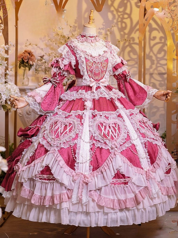 【2月22日予約締切】アンティークベリーローズロマンティックファンタジーロリータロングドレス