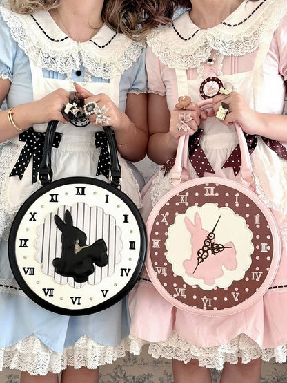 [Date limite de précommande : 16 juillet] Sac à main horloge lapin fantasy Alice (avec bandoulière)
