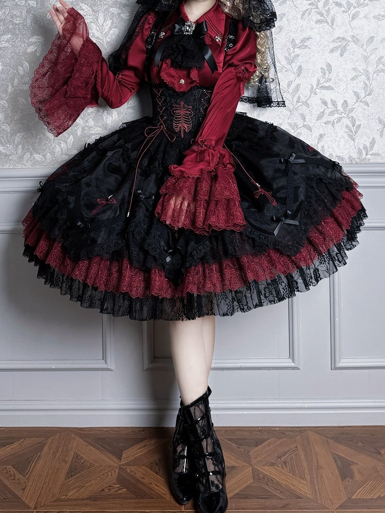 【12月8日予約締切】Black Mist Banquet ゴシックレースジュリエットスリーブシャツ