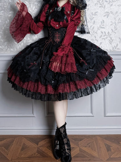【12月8日予約締切】Black Mist Banquet ゴシックレースジュリエットスリーブシャツ