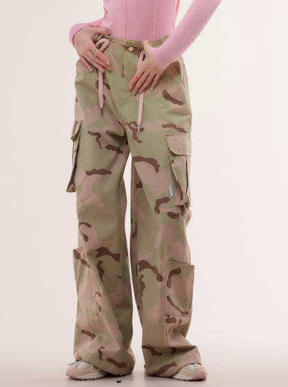 American High Waist Casual Camouflage Pants