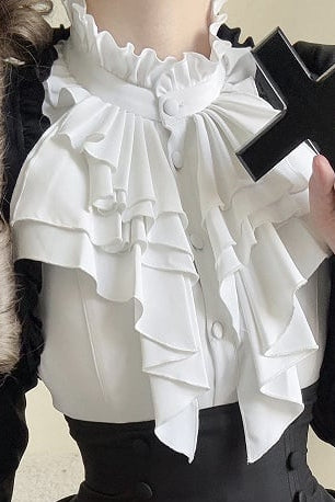 【3月6日予約締切】ダークゴシックブラックショートジャケット＋ホワイトシャツ＋ローズリボン