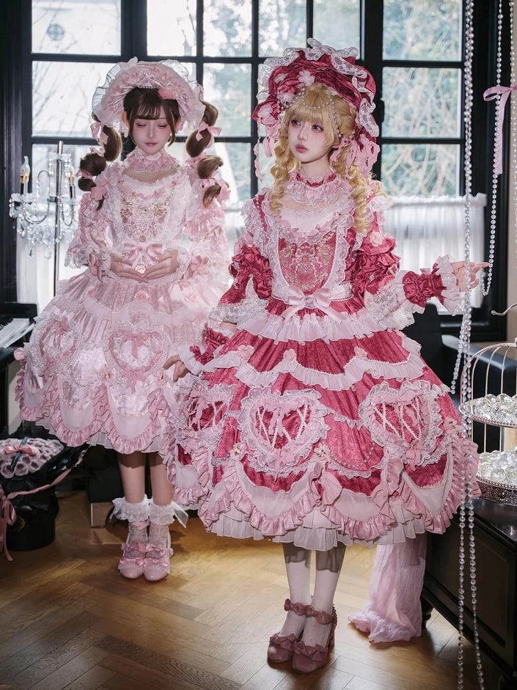 【2月22日予約締切】アンティークベリーローズロマンティックファンタジーロリータショートドレス