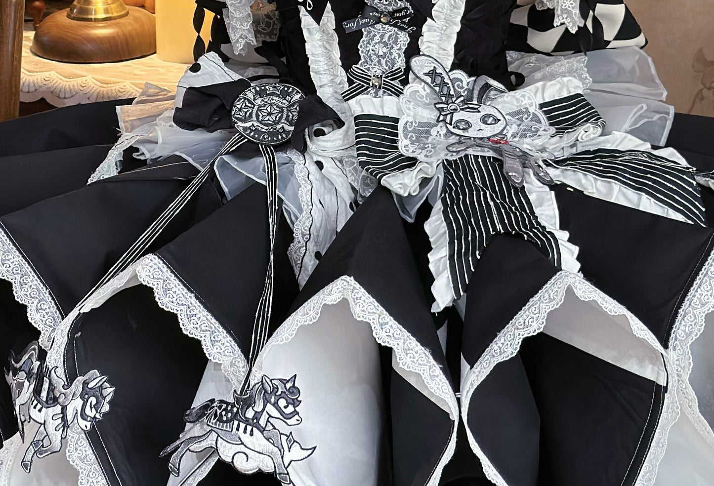 【12月8日予約締切】サーカスロリータエレガントレトロゴシックピエロドレスセット＋アクセサリーコンプリート