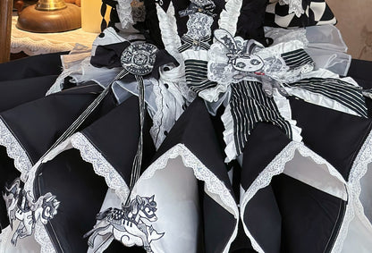 【12月8日予約締切】サーカスロリータエレガントレトロゴシックピエロドレスセット＋アクセサリーコンプリート