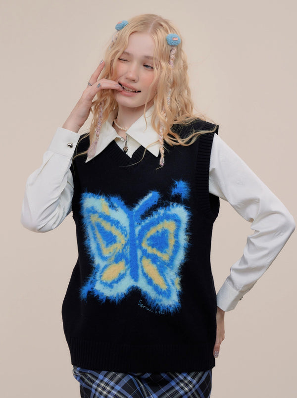 ビックカッラフルバタフライオーバーベスト