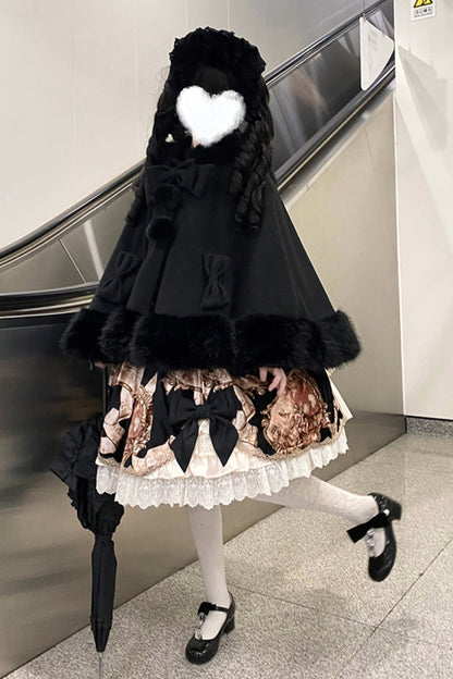 【12月18日予約締切】猫耳ファーフーディーケープコート