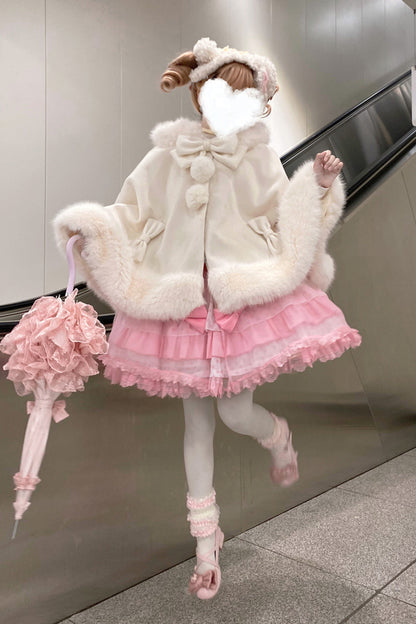 【12月18日予約締切】猫耳ファーフーディーケープコート