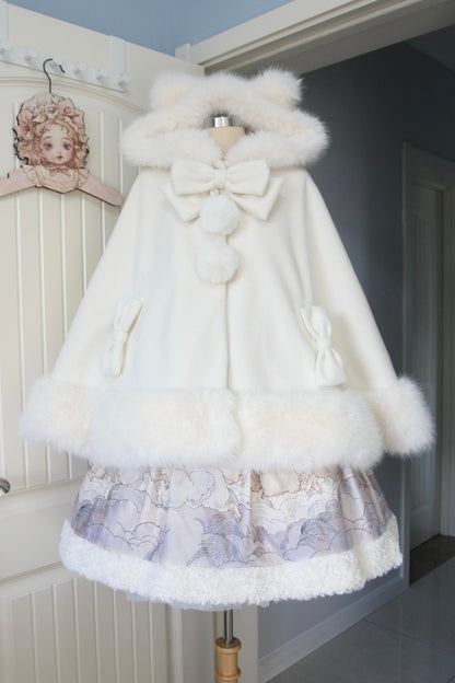 【12月18日予約締切】猫耳ファーフーディーケープコート